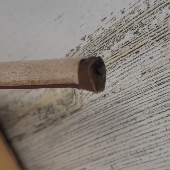 Lulu's suede feel beige open toe ankle tie 4" high heels, zip up back Size 10 - Picture 8 of 8